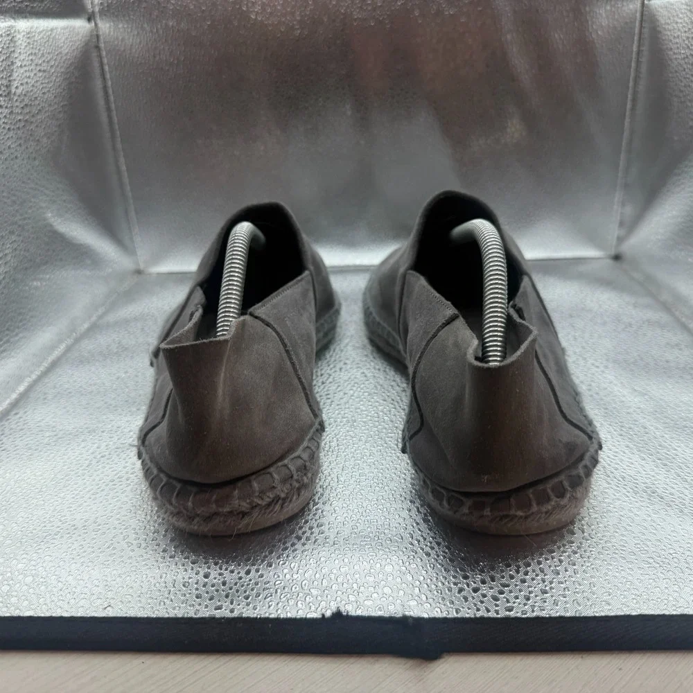 Size 10T Tom Ford Suede Barnes Espadrilles Dark Gray Mens Slip On Casual Shoes